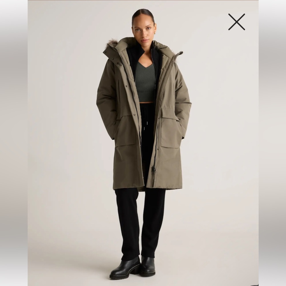 Quince Olive Green Women's Parka Coat